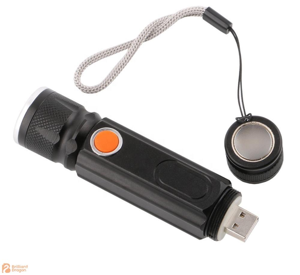 3W COB + 1PC T6 Rechargeable Multi-used Aluminum Flashlight With Light Adjustable Function