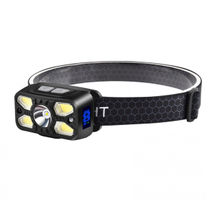 45 Degree Adjustable Multifunction Sensor Headlamp 7 Work Modes with LCD Power indication For Outdoor Camping Walking