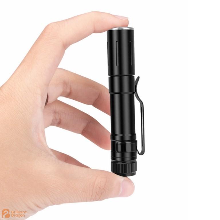 Aluminum Slim LED AAA Battery Pen Flashlight with Clip
