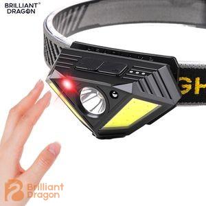 Hot Selling USB Rechargeable LED Headlamp Lightweight Head Torch Light with Motion Sensor for Running Hiking Repairing