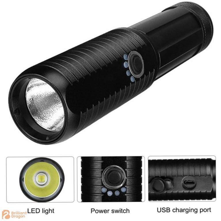 LED High Power IP65 Waterproof Flashlight with 5 Working Mode
