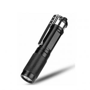 Mini Aluminum XPE Flashlight with Clip 1AAA Battery