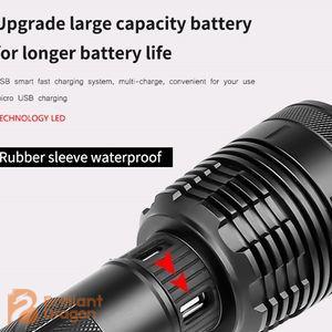 Multi function 1500lumen XHP70 18650 rechargeable torch
