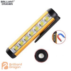 Portable Rechargeable Inspection Torch Light Magnet Clip Mini Flashlights LED Working Pocket Pen Light