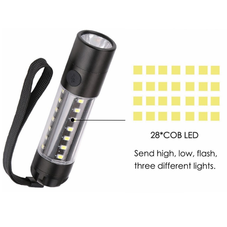 Rechargeable SMD Flashlight with 6 Flash Modes,18650 Rechargeable Battery