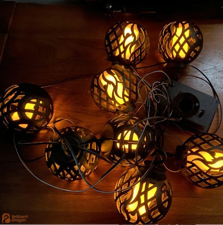 Solar Flame Ball String Lights