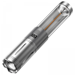 Outdoor Portable Stretchable Rechargeable Multifunction Flashlight 3 Work Modes with Hook LCD Indicatio For Outdoor Camping