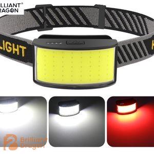 USB Rechargeable Head Lamp Mini COB LED Headlight with Built-in Battery 500 lumens type-c 1000mah Torch Outdoor