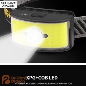 USB Rechargeable Head Lamp Mini COB LED Headlight with Built-in Battery 500 lumens type-c 1000mah Torch Outdoor