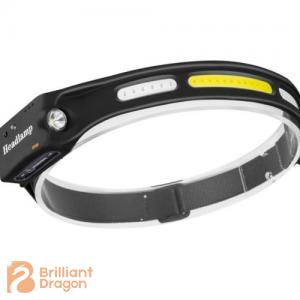 Red Warning Flashing Function Rechargeable COB Headlamp With Sensor Switch Red Warning Flashing Function Rechargeable COB Headlamp With Sensor Switch